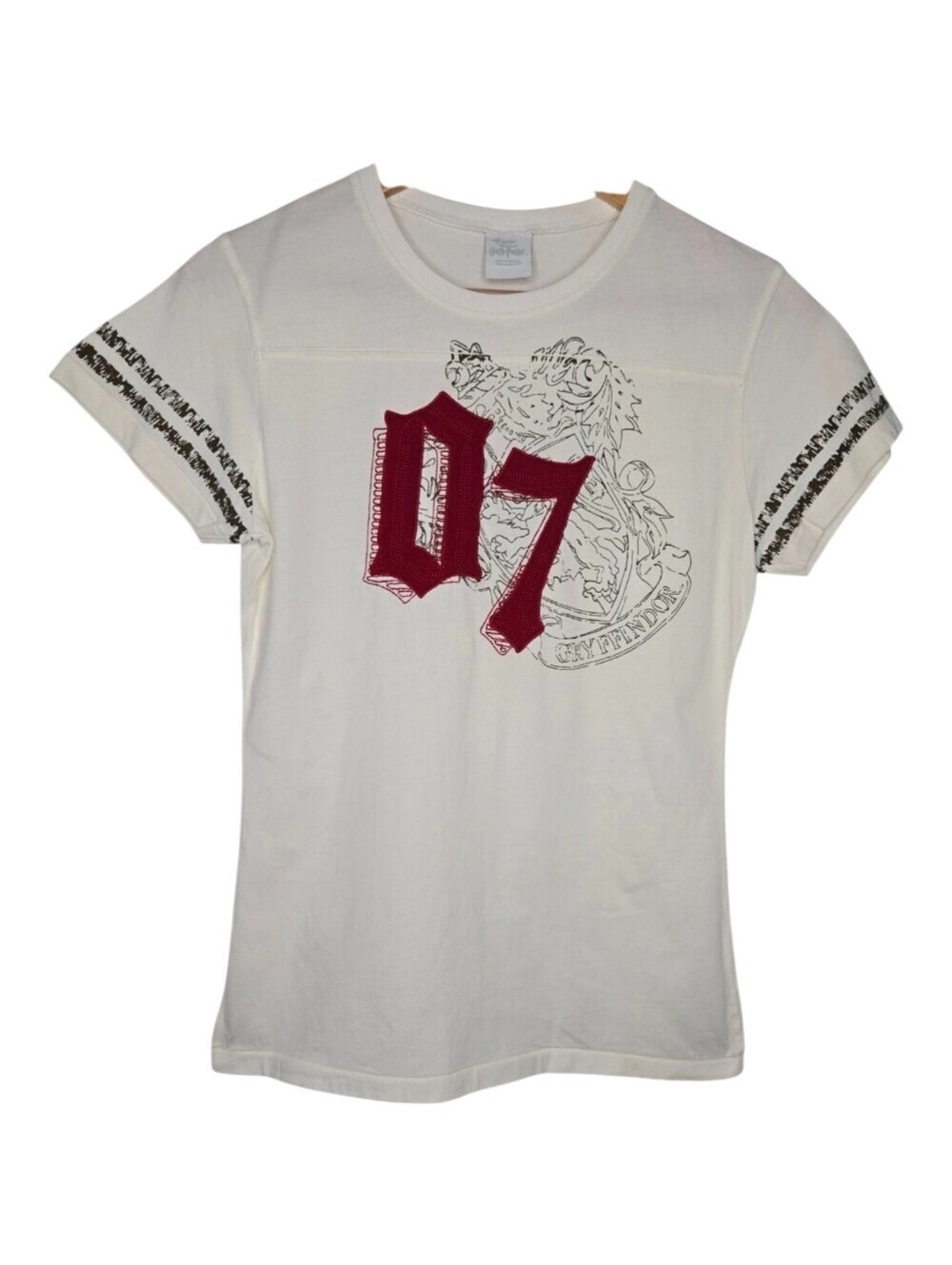 Harry Potter Womens Gryffindor Fitted Baby Tee Shirt Size Medium